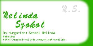 melinda szokol business card